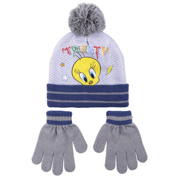 Mütze und Handschuhe Looney Tunes Grau (Einheitsgröße)