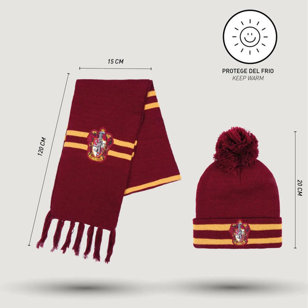 Bonne et écharpe Harry Potter Rouge (Taille unique)