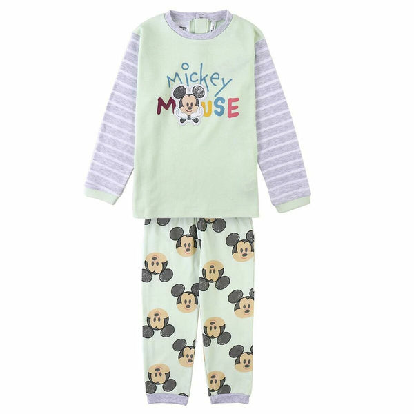 Schlafanzug Für Kinder Mickey Mouse grün Grau Rosa