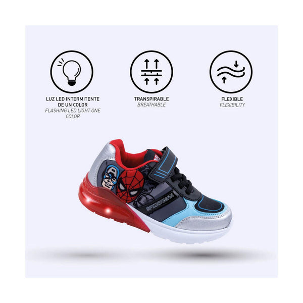 LED Trainers The Avengers Blue Red Black