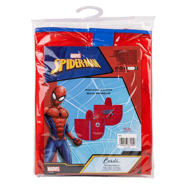 Waterproof Poncho with Hood Spiderman Red