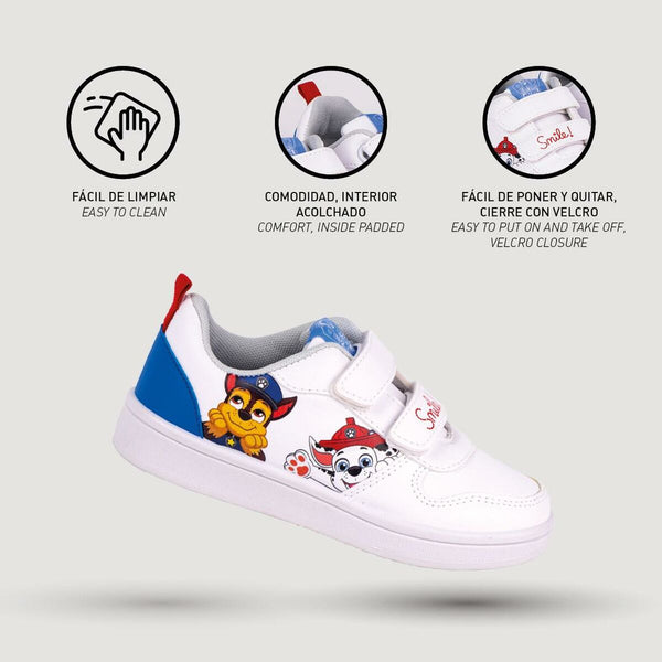 Chaussures de Sport pour Enfants The Paw Patrol Velcro Blanc