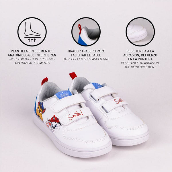 Chaussures de Sport pour Enfants The Paw Patrol Velcro Blanc