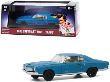 1972 Chevrolet Monte Carlo Blue (A Beat Up) \"Ace Ventura_ Pet Detective\" (1994) Movie 1/43 Diecast Model Car by Greenlight