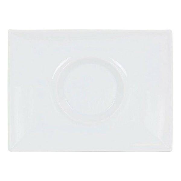 Assiette plate Gourmet Porcelaine Blanc (29,5 x 22 x 3 cm)