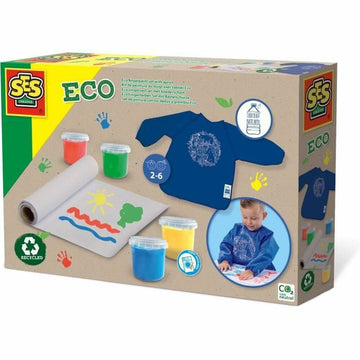 peinture pour doigts SES Creative Finger painting kit with Eco apron