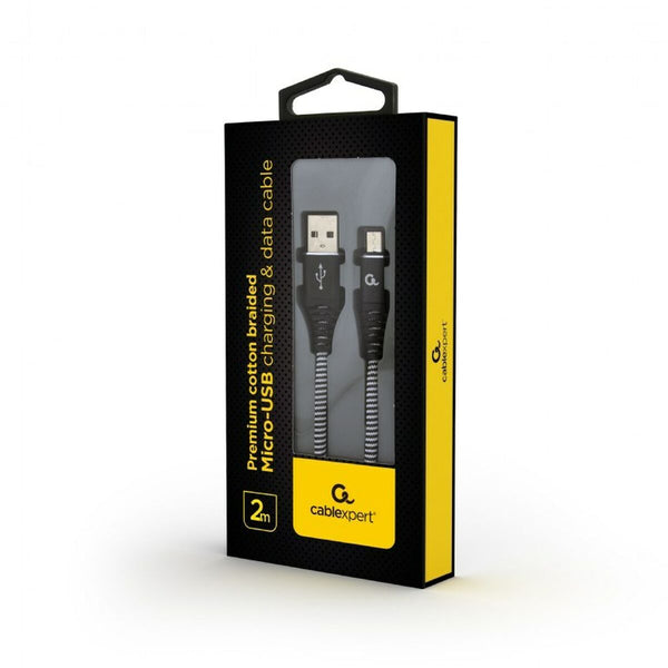 Câble USB vers micro USB GEMBIRD CC-USB2B-AMMBM-2M-BW Noir 2 m