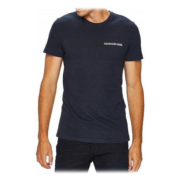 Men’s Short Sleeve T-Shirt Calvin Klein E LIIN SLIM T Navy Blue