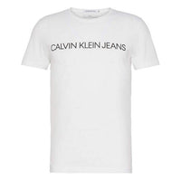 Men’s Short Sleeve T-Shirt Calvin Klein E LIIN SLIM T White