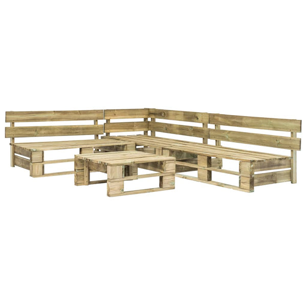 4 Piece Garden Lounge Set Pallets Wood