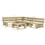 4 Piece Garden Lounge Set Pallets Wood