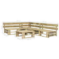 4 Piece Garden Lounge Set Pallets Wood