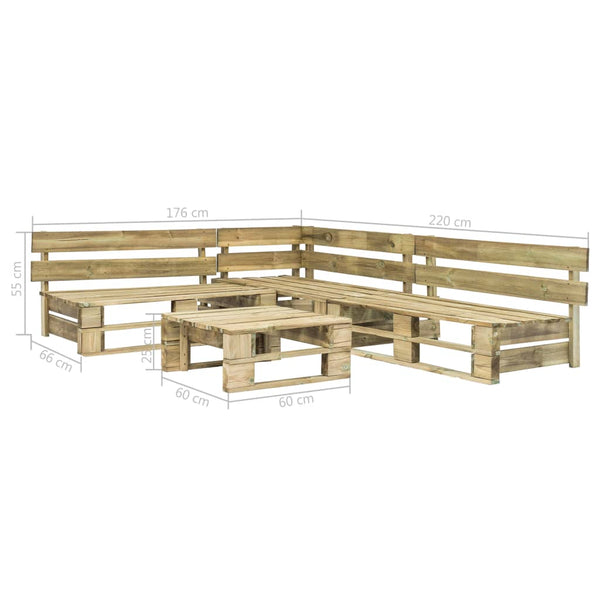 4 Piece Garden Lounge Set Pallets Wood