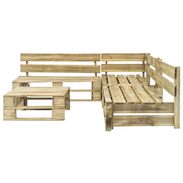 4 Piece Garden Lounge Set Pallets Wood