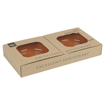 Ensemble à apértif Excellent Houseware Casserole Ø 15,5 x 3,8 cm Terre cuite 450 ml Faïence (2 Unités)