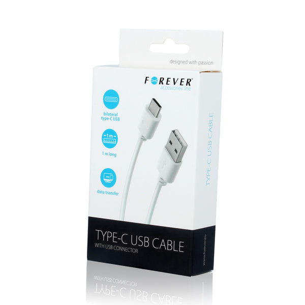 Forever cable USB - USB-C 1,0 m 2A white