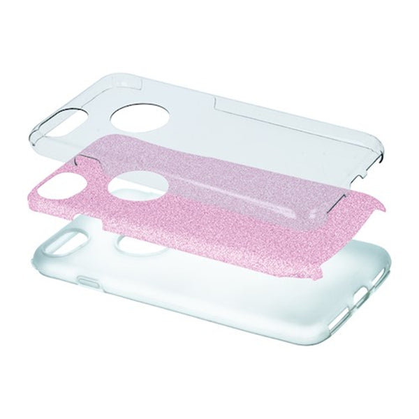 Glitter 3in1 case for Samsung A22 4G pink