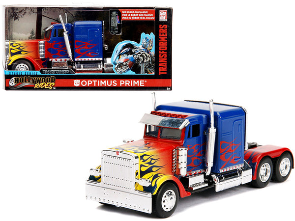 Optimus Prime Truck with Robot on Chassis from \"Transformers\" Movie \"Hollywood Rides\" Series 1/32 Diecast Model by Jada