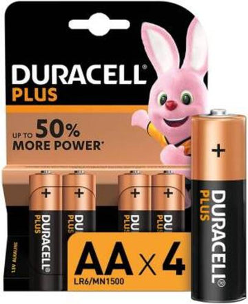 (1 Confezione) Duracell Plus Batterie 4pz Stilo LR6 MN1500 AA