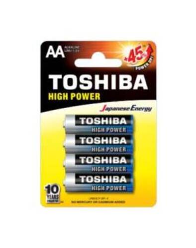 (1 Confezione) Toshiba Batterie 4pz Stilo LR6GCP BP-4 AA Alcaline