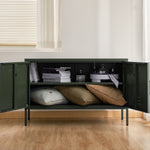 ArtissIn Base Metal Locker Storage Shelf Organizer Cabinet Buffet Sideboard Green