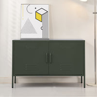 ArtissIn Base Metal Locker Storage Shelf Organizer Cabinet Buffet Sideboard Green