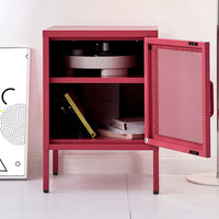 ArtissIn Mini Mesh Door Storage Cabinet Organizer Bedside Table Pink