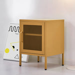 ArtissIn Mini Mesh Door Storage Cabinet Organizer Bedside Table Yellow