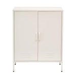 ArtissIn Sweetheart Metal Locker Storage Shelf Organizer Cabinet Buffet Sideboard White