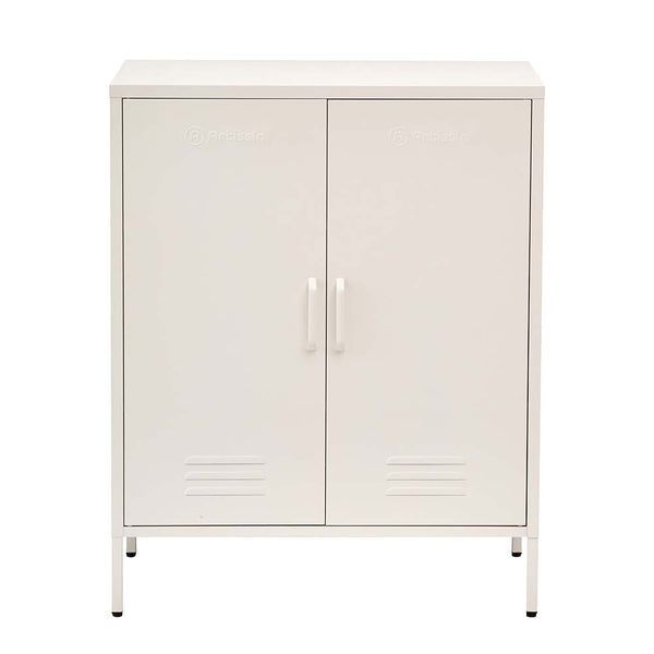 ArtissIn Sweetheart Metal Locker Storage Shelf Organizer Cabinet Buffet Sideboard White