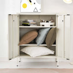 ArtissIn Sweetheart Metal Locker Storage Shelf Organizer Cabinet Buffet Sideboard White