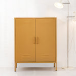 ArtissIn Sweetheart Metal Locker Storage Shelf Organizer Cabinet Buffet Sideboard Yellow