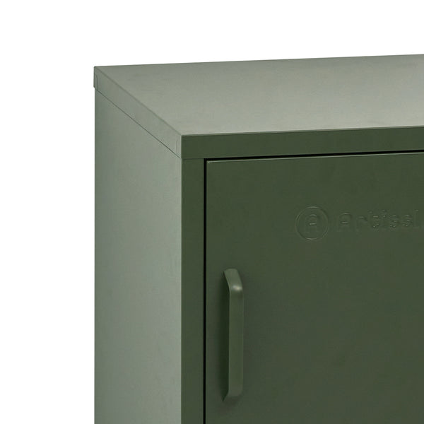 ArtissIn Mini Metal Locker Storage Shelf Organizer Cabinet Bedroom Green