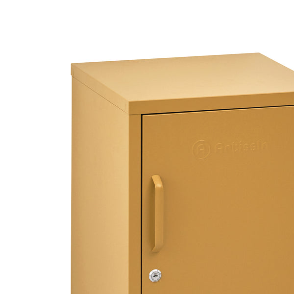 ArtissIn Mini Metal Locker Storage Shelf Organizer Cabinet Bedroom Yellow