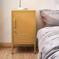 ArtissIn Mini Metal Locker Storage Shelf Organizer Cabinet Bedroom Yellow