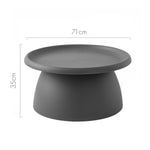 ArtissIn Coffee Table Mushroom Nordic Round Large Side Table 70CM Grey