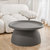 ArtissIn Coffee Table Mushroom Nordic Round Large Side Table 70CM Grey