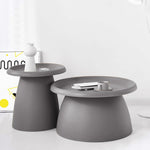 ArtissIn Coffee Table Mushroom Nordic Round Large Side Table 70CM Grey