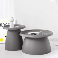 ArtissIn Coffee Table Mushroom Nordic Round Large Side Table 70CM Grey