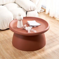 ArtissIn Coffee Table Mushroom Nordic Round Large Side Table 70CM Red