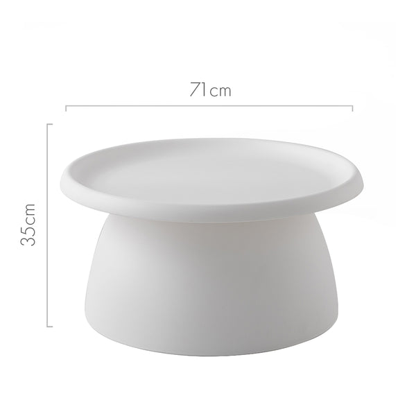 ArtissIn Coffee Table Mushroom Nordic Round Large Side Table 70CM White