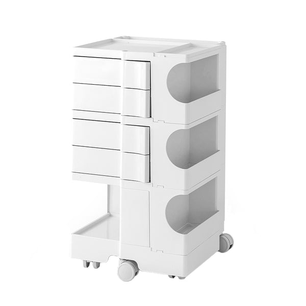 ArtissIn Bedside Table Side Tables Nightstand Organizer Replica Boby Trolley 5Tier White