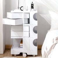 ArtissIn Bedside Table Side Tables Nightstand Organizer Replica Boby Trolley 5Tier White