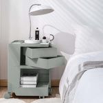 ArtissIn Bedside Table Side Tables Nightstand Organizer Replica Boby Trolley 3Tier Grey