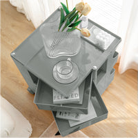 ArtissIn Bedside Table Side Tables Nightstand Organizer Replica Boby Trolley 3Tier Grey