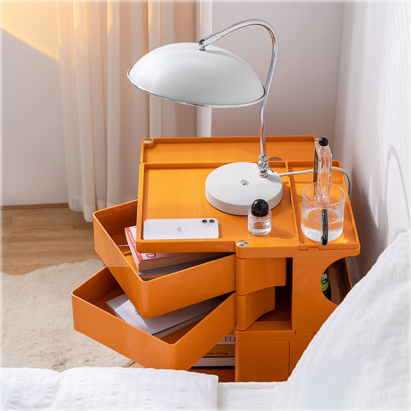 ArtissIn Bedside Table Side Tables Nightstand Organizer Replica Boby Trolley 3Tier Orange