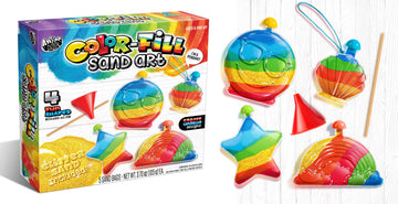 Color Fill Sand Art Kit § 4 Fun Shaped Bottles § 5 Bags of Sand