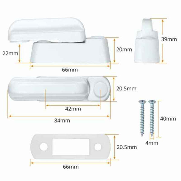 Lock 8 Pieces Windows Doors White (Refurbished D)