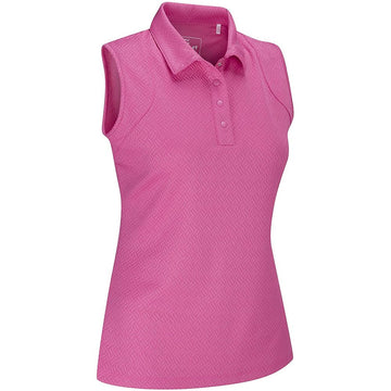 Women's Sleeveless Polo Shirt Stuburt Pink (XL) (Refurbished C)