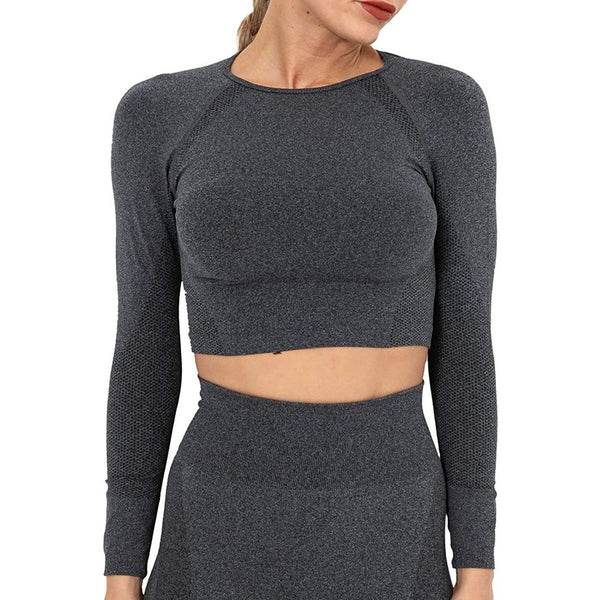 Women's long sleeve T-shirt Without seams Grey (Refurbished A+)